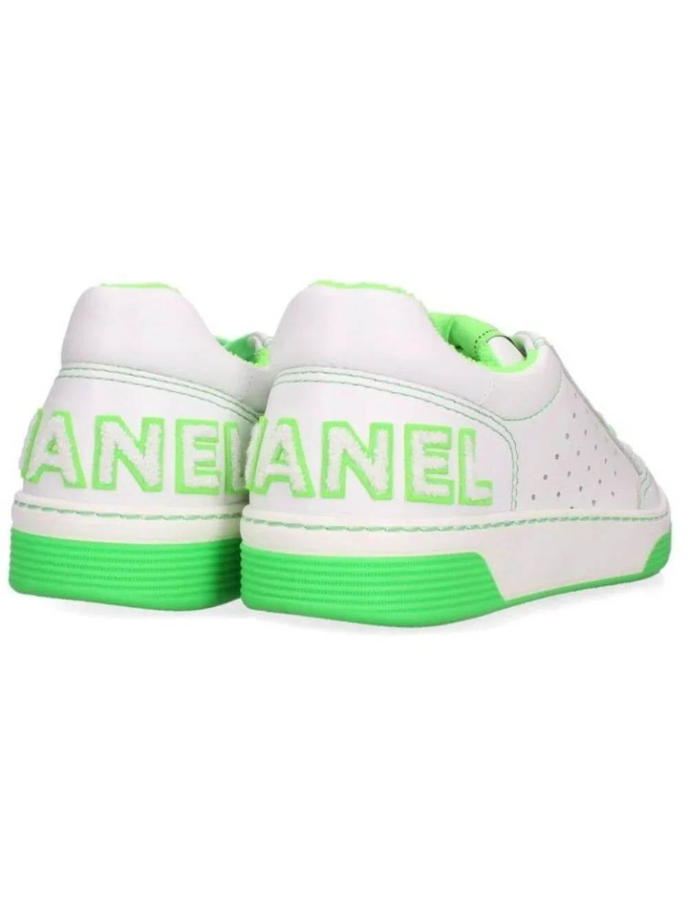Chanel Logo Patch Leather Low Top Sneakers